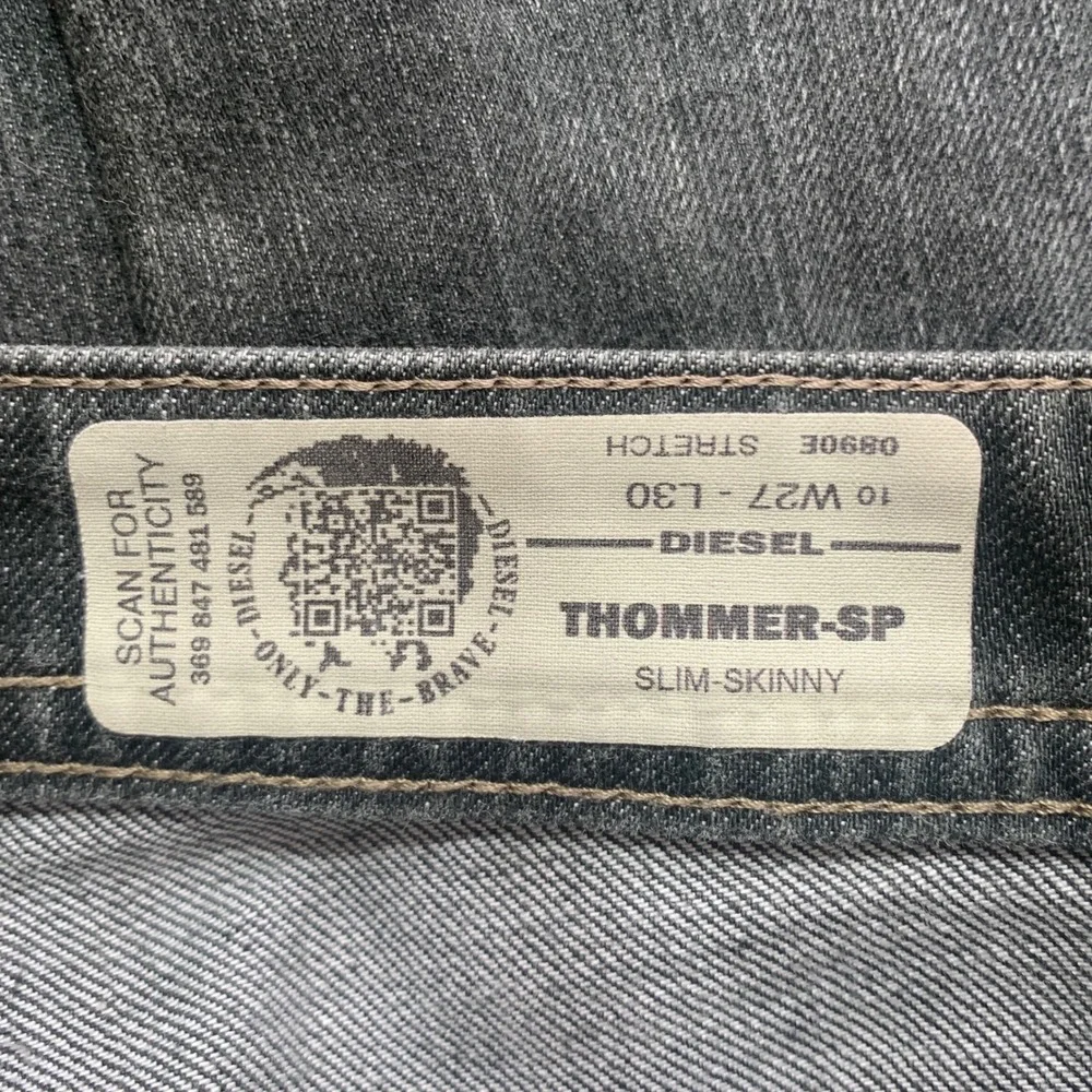 Diesel Thommer-SP Jeans Mens 27x30 Dark Gray Excellent Slim Skinny Stretch 0890E